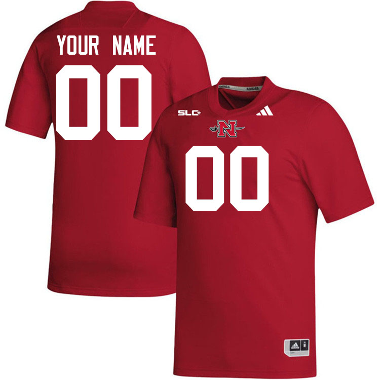 Custom Nicholls Colonels Name And Number Football Jerseys-Red